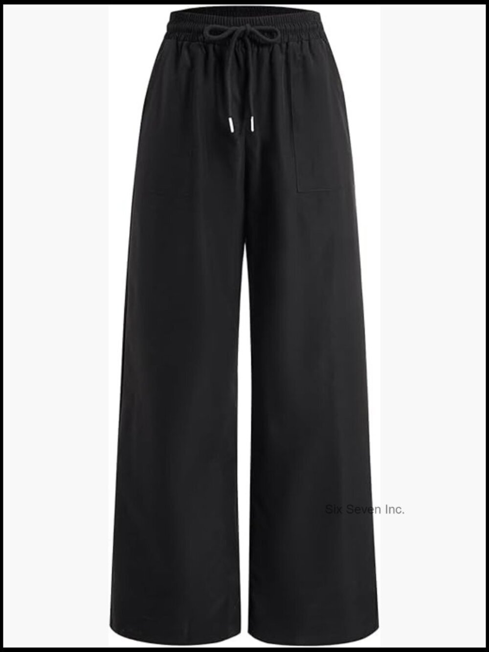 Wide Leg Baggy Sweatpants Drawstring Elastic Waist Trousers Pockets